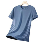 Ice Silk T-shirt Men's Round Neck Quick-drying Clothes Short Sleeve Thin Breathable