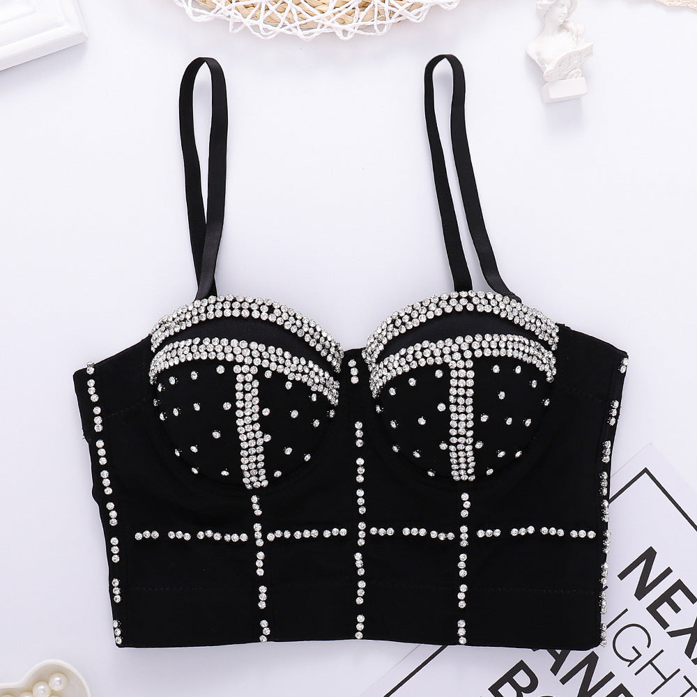 Beaded Bright Diamond Tube Top Shaping Outer Corset Sling Women