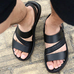 Summer Shoes Men Beach Sandals Thick Sole Non-slip Flat Summer Holiday Sandals Casual Male Shoes dfv56