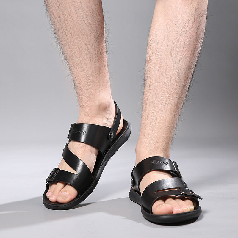 Sandals Men Casual Comfortable Barefoot Buckle Shoes