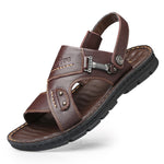 Large Size Sandals Men'S Leather Breathable Soft Leather Soft Sole Thick Bottom 37 Yards 45 Yards 46 Yards 47 Yards Beach Shoes Men