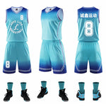Gradient Basketball Uniform Sports Suit Children Adult Sweat-Absorbent Basketball Uniform