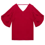 V-Neck Temperament Loose Ruffled All-Match Blouse
