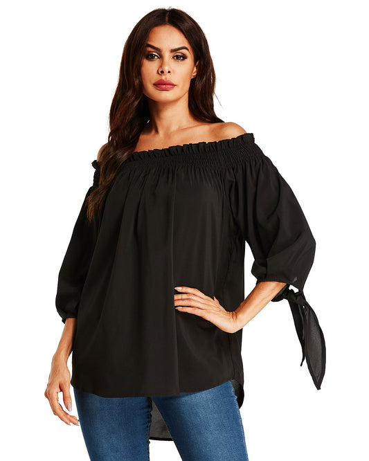 Cropped Loose-fit Blouse With Pullover