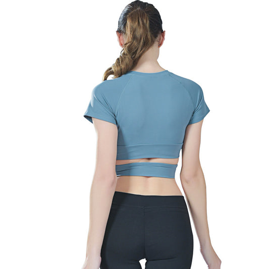Yoga Clothes Sports Fitness Top Short Sleeve Women