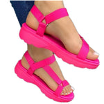 Rainbow color velcro flat sandals for women | Begogi Shop |