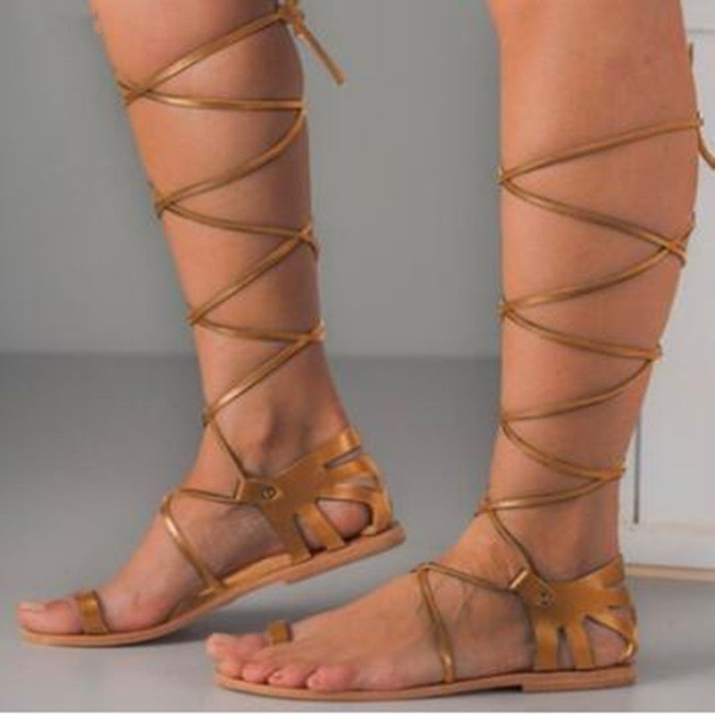 Lace-up flat sandals for women |  Begogi Shop |