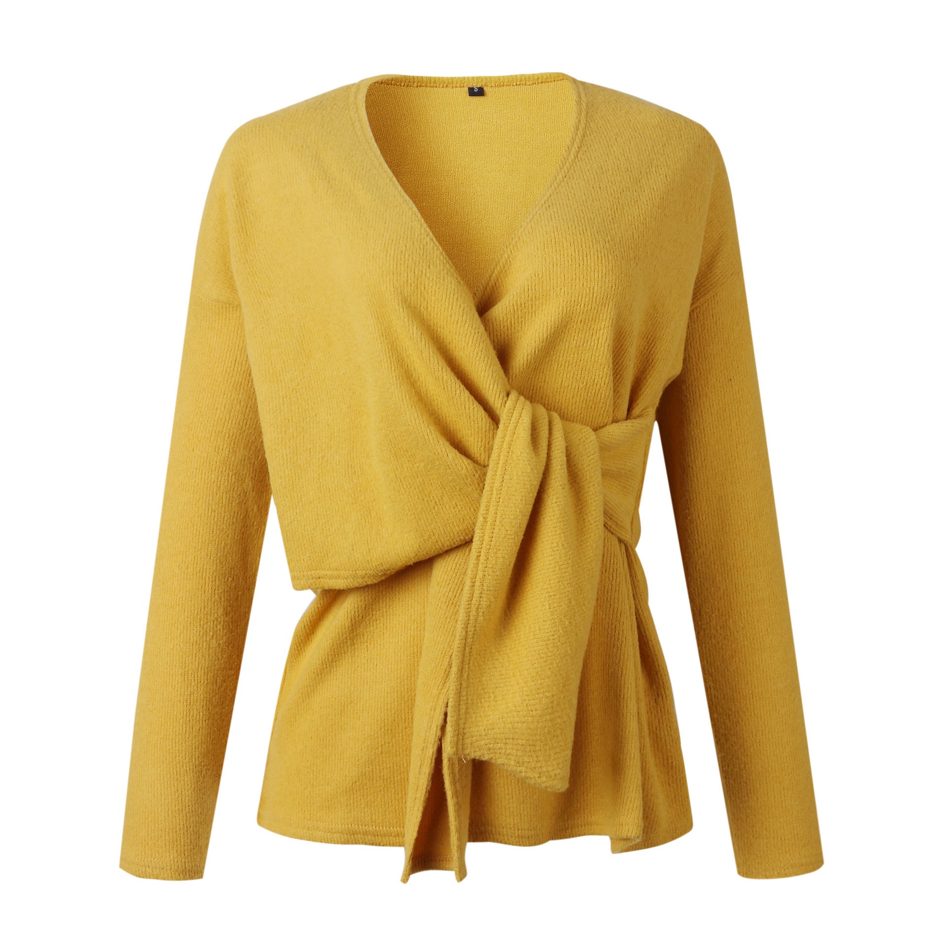 3 Colors Hot Sale Autumn And Winter Fashion V-neck Tie Long-sleeved Blouse