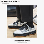 Reflective Bone Retro Platform Sneakers Men