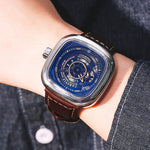 The hot blast dunk watch fashion automatic mechanical watches Mens hollow square dial watch