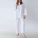 Women's Loose Fitting Fashion Casual Cotton And Linen Two Sets