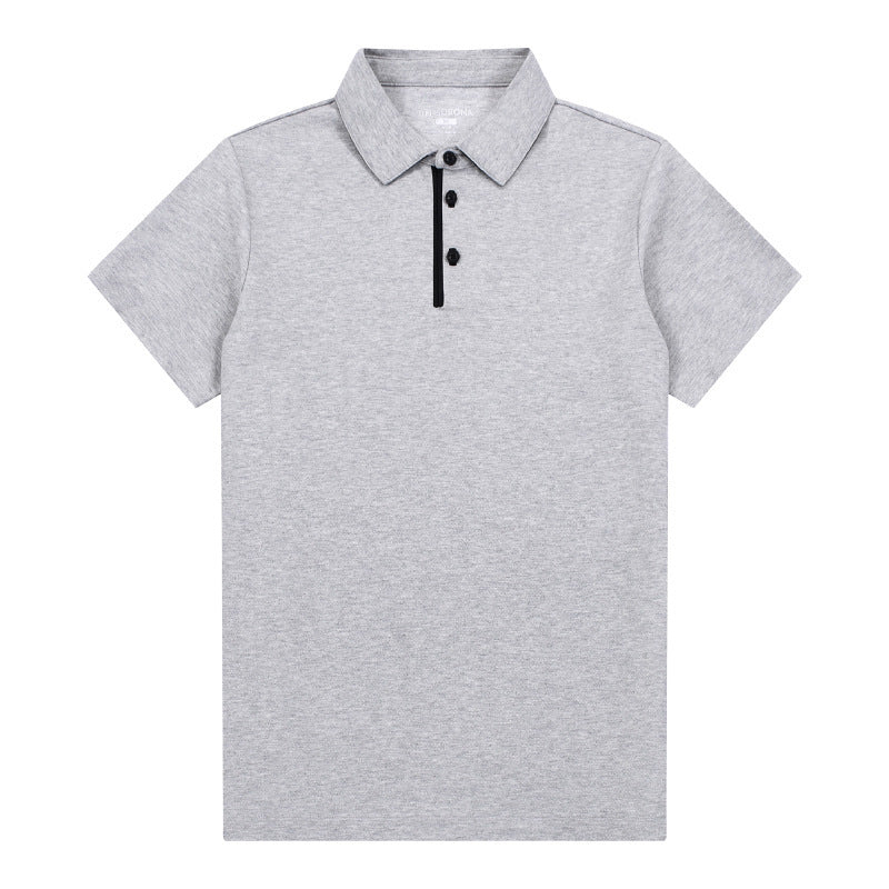Seamless Adhesive Lapel Pure Color Simple Casual Short-sleeved T-shirt