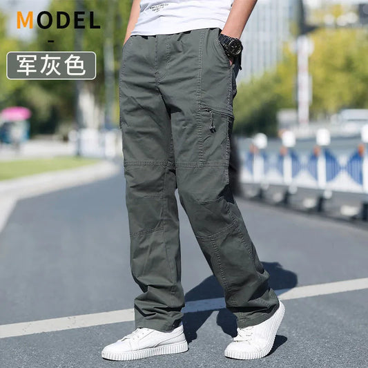 Men's Plain Cotton Cargo Pants | Pants for hiking |BEGOGI SHOP | 1228 ArmyGreen