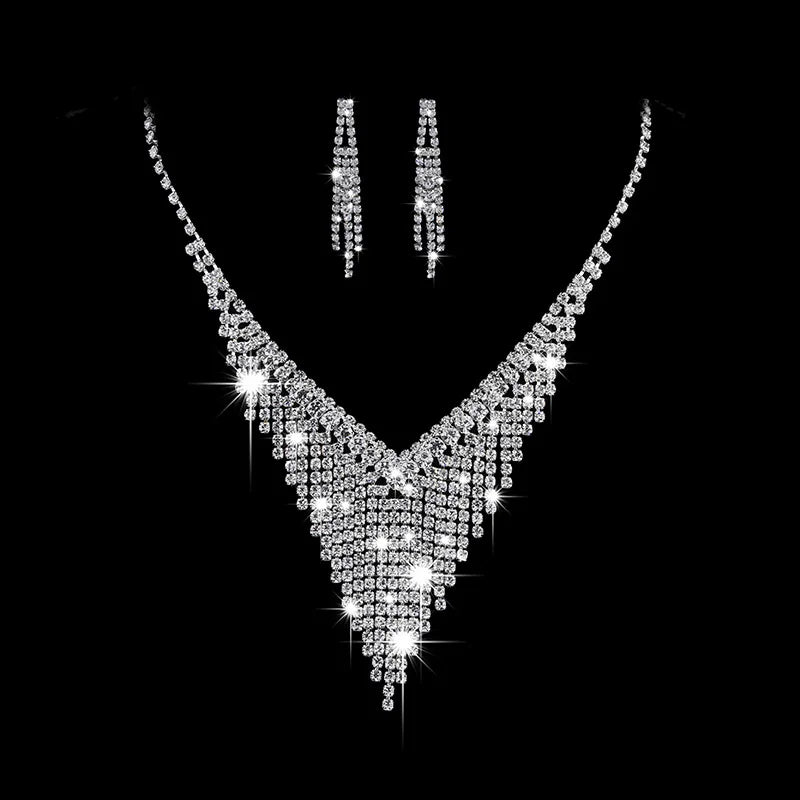 Silver Plated Crystal Bridal Jewelry Set | BEGOGI shop | 7 CHINA