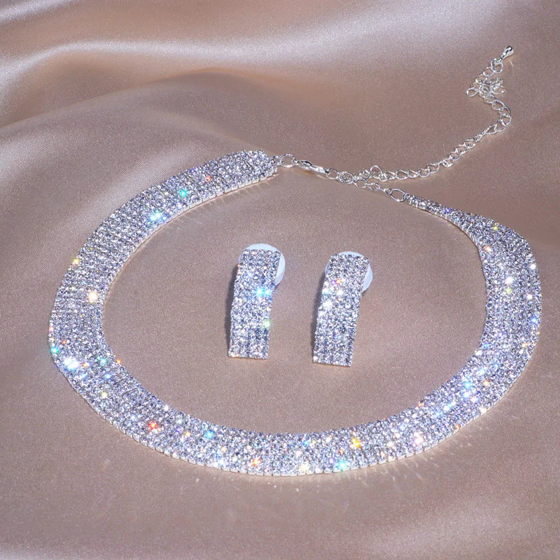 Classic Rhinestone Crystal Choker Necklace | BEGOGI shop | Default Title