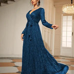 Long swing dress | Short sleeve with ruffles | waist flowy dress | BEGOGI SHOP | ROYAL BLUE