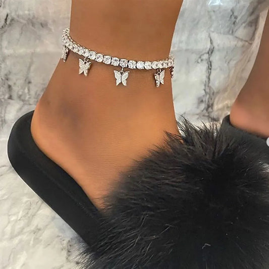 Crystal Butterfly Ankle Bracelet for Women | BEGOGI shop |