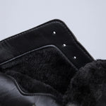 Genuine leather ankle boots for women | British lace|BEGOGI SHOP | black fluff