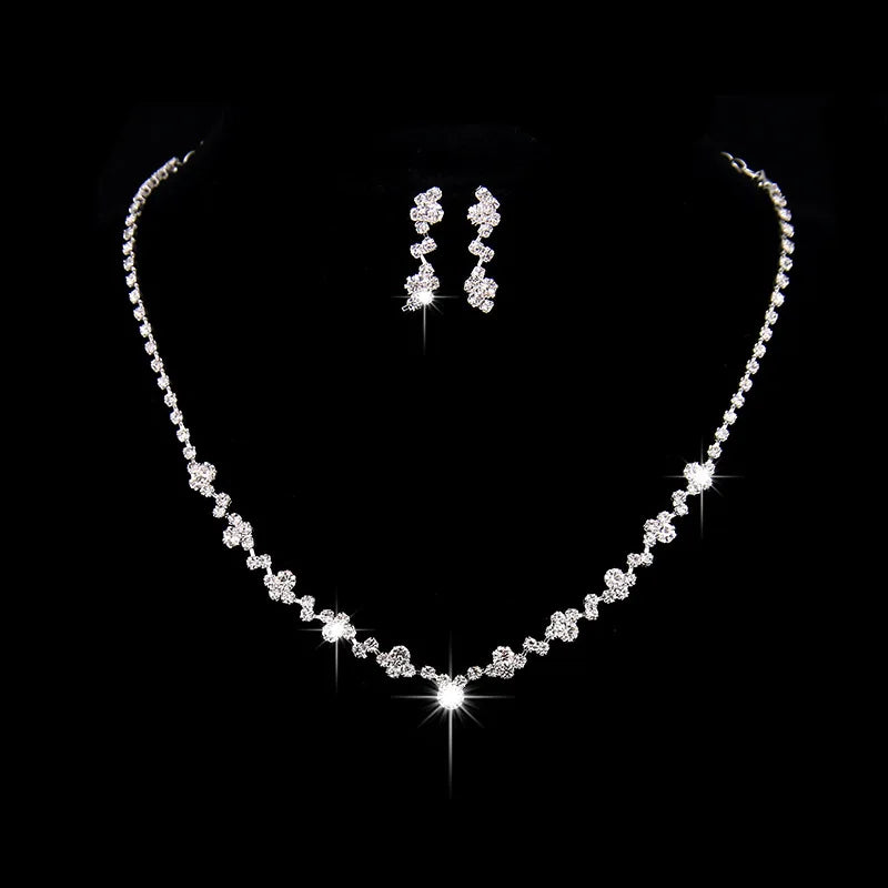 Silver Plated Crystal Bridal Jewelry Set | BEGOGI shop | 6 CHINA