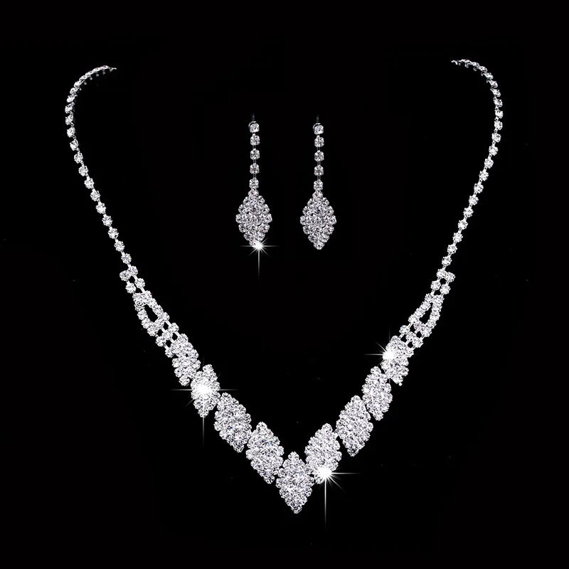 Silver Plated Crystal Bridal Jewelry Set | BEGOGI shop | 8 CHINA