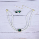 Jewelry for women beads set with green stones | BEGOGI shop |