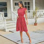 Women's summer dress | Loose chiffon dress with pretty print |BEGOGI SHOP | Red