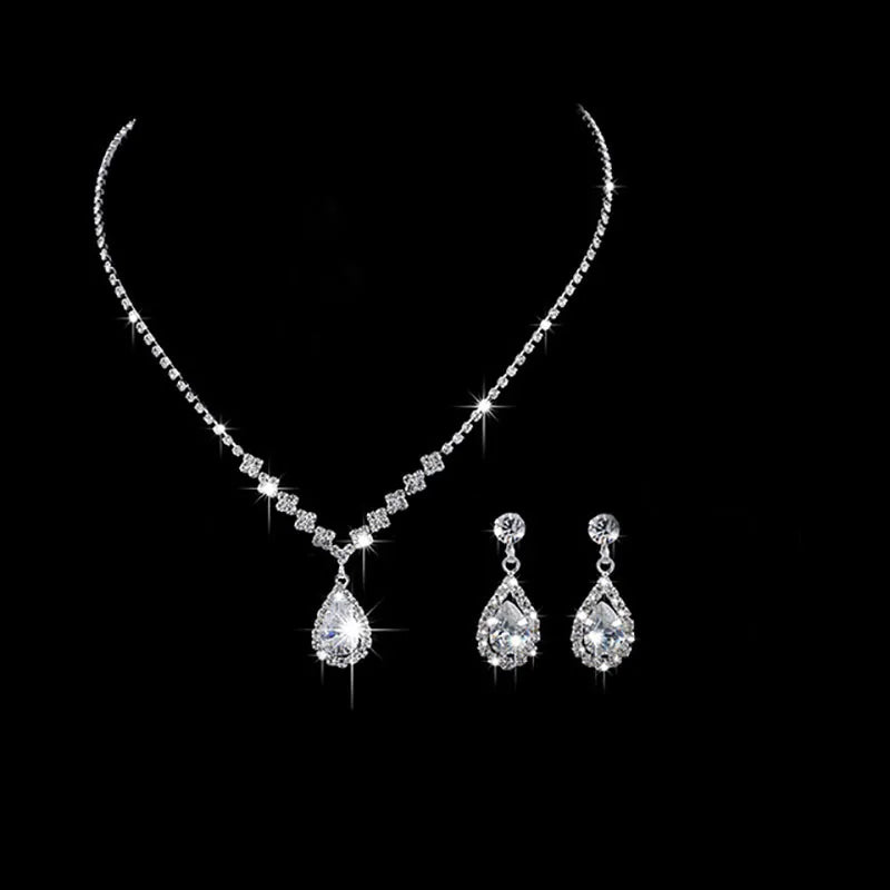 Silver Plated Crystal Bridal Jewelry Set | BEGOGI shop | 3 CHINA