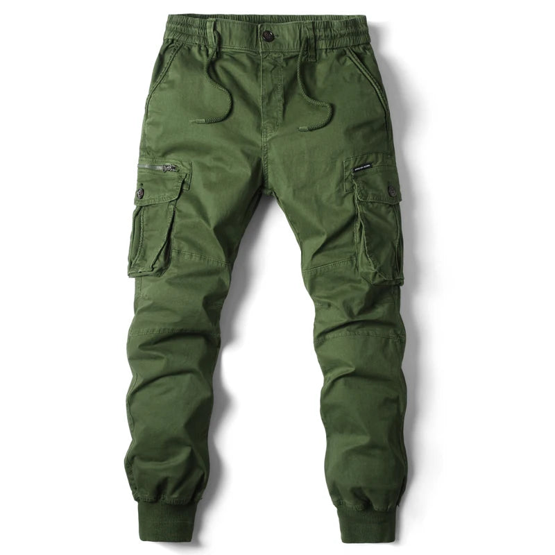Flap Cargo Pants with Side Pocket and Drawstring for Men |BEGOGI SHOP | Olive green
