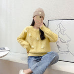 Small Fresh Three-dimensional Women's Flower Shape Pullover Loose Sweater