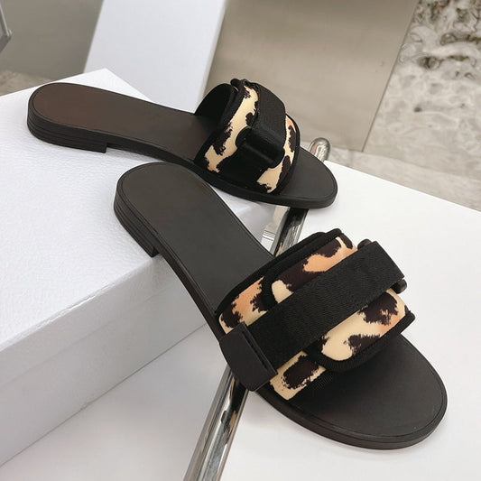 Velcro Sandals For Women With Flat Bottoms, Casual And Versatile Outerwear Strap