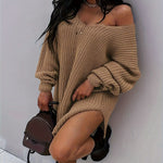 V-neck Women's Top Knitted Sweater For Women