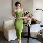 Sleeveless dress for women | dress with thin straps | BEGOGI SHOP | Green One Size