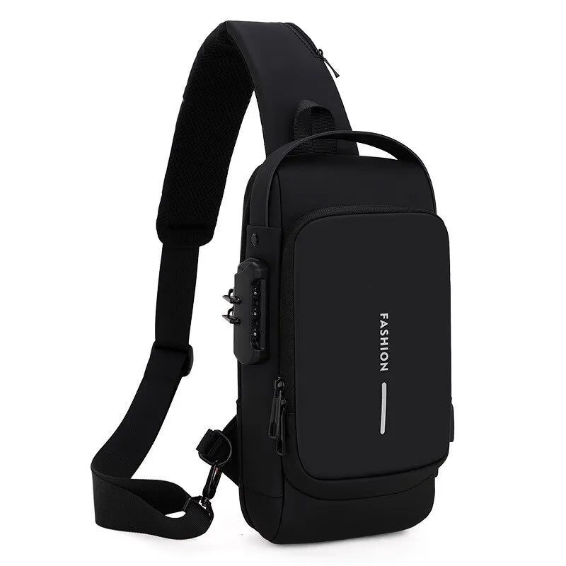 Multifunction Anti-theft Shoulder Bag with USB | crossbody bag for travel |BEGOGI SHOP | Black