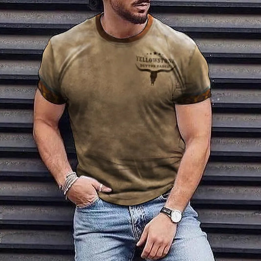 Men's short-sleeved T-shirt with sheep's head print | BEGOGI SHOP|
