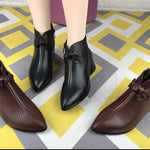 Pointed heel | Thick ankle boots casual comfortable warm plush |BEGOGI SHOP |