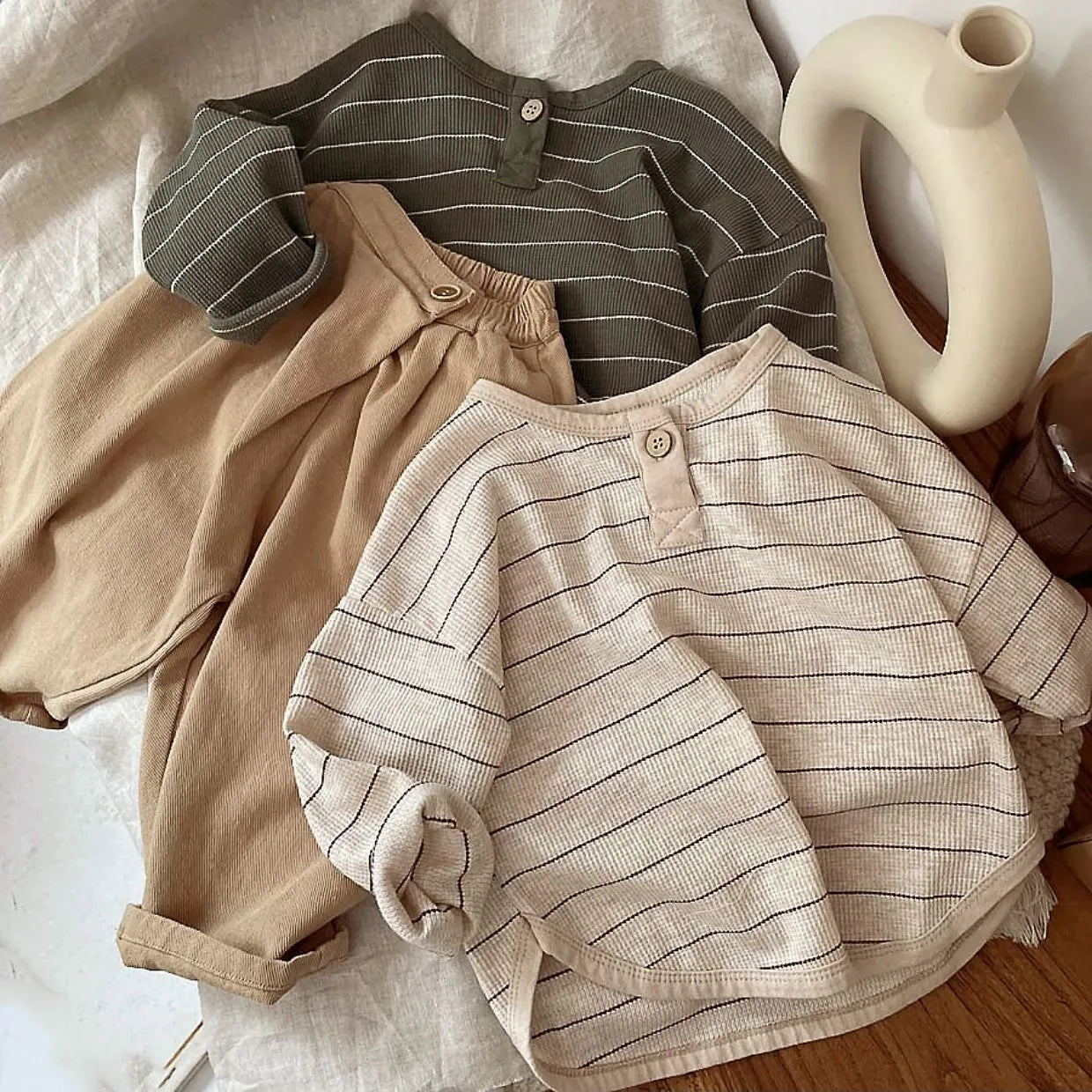 Striped Print Baby Clothes | long sleeve t-shirts |BEGOGI SHOP |