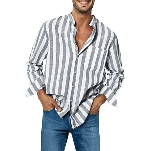 Men's formal shirt with lapel button | BEGOGI shop | Grey