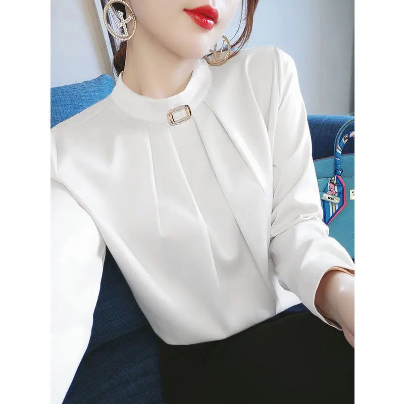 Blouses for women | Sexy blouses with roll neck | BEGOGI Shop | WHITE