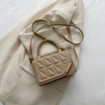 Fashion shoulder bag | Plaid for women | Crossbody bags |BEGOGI SHOP | Khaki 20x13x7cm