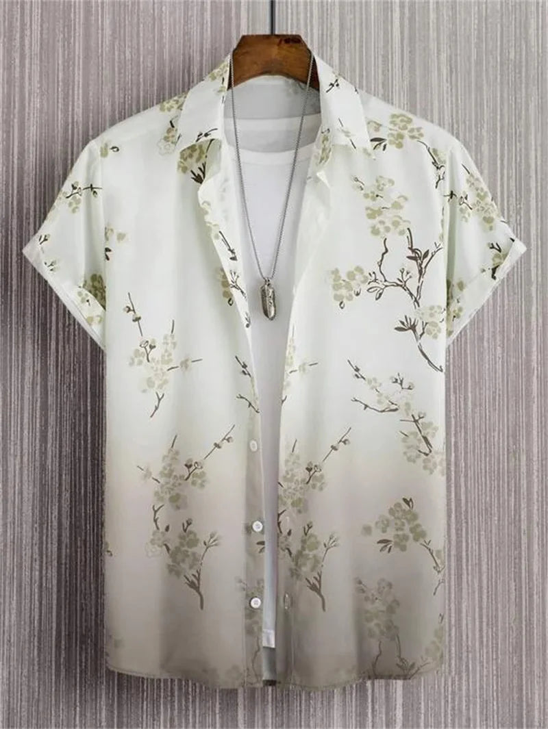 Men's Hawaiian Shirt Button-Down Lapel for Outdoors | BEGOGI shop | ESYJXC1860