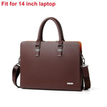 Men's bag, leather shoulder bag | Business briefcase for laptop | BEGOGI SHOP | Coffee-14inch CHINA