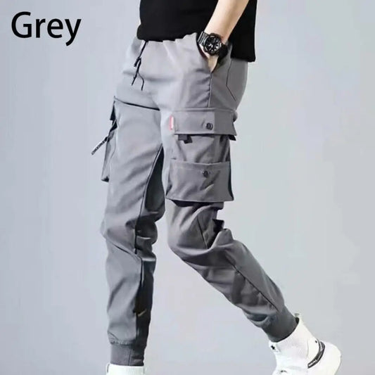 Men's Polyester Pants | Cargo pants with pocket|BEGOGI SHOP | Grey