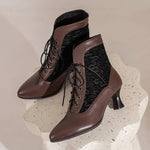 Women Victorian Leather Ankle Boots | Women's fashion lace-up shoes|BEGOGI SHOP |