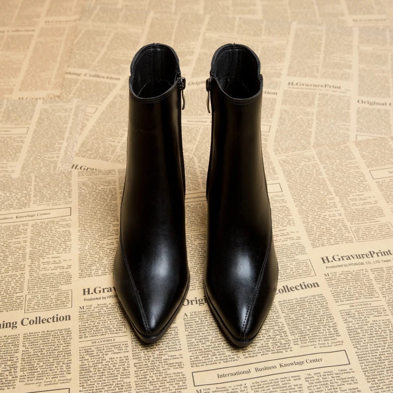 British Style Thin Boots for Women | side zipper new collection | BEGOGI SHOP| black fleece