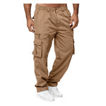 Soft Fabric Cargo Pants for Men | multi-pocket|BEGOGI SHOP | Khaki