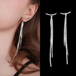 Long Tassel Earrings for Women | BEGOGI shop | 3-Silver