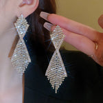 Exaggerated Rhinestone Tassel Earrings for Women | BEGOGI shop | gold color 2