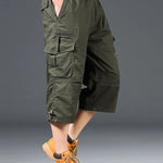 Summer Cargo Shorts | below knee casual loose pants | BEGOGI Shop | 0036Army green