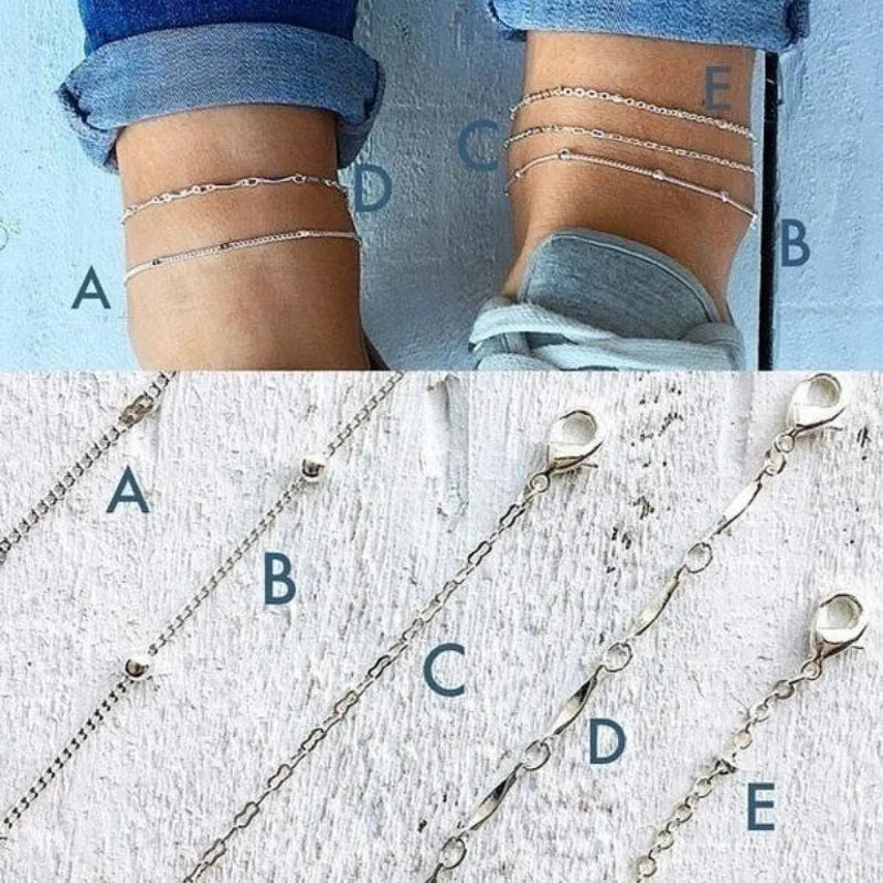 5pcs/set Ankle Bracelet Multilayer Ankle Bracelet | BEGOGI shop |