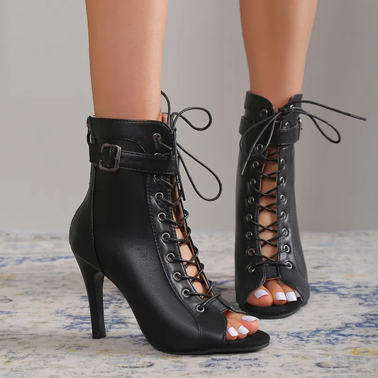 Women Sandals Fashion | High Heels Open Toe Zipper |BEGOGI SHOP |
